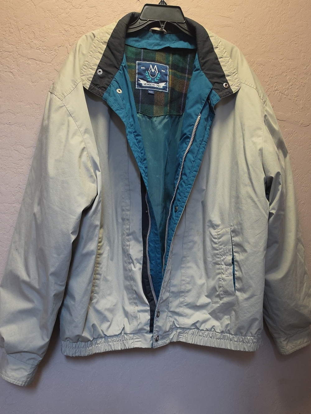 MEMBERS ONLY VINTAGE 1990'S Bomber Jacket SZXXT w/Detachable Teal Lining #2618